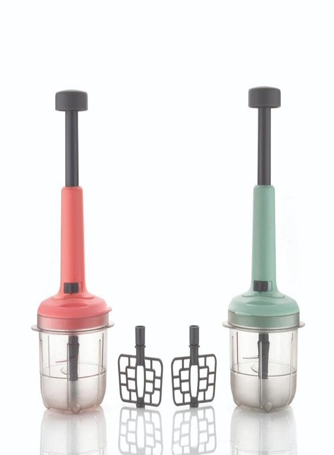 YELLOCUT Manual Push Chopper 800ml for Vegetable & Fruit Cutting, Strong ABS Material PACK of 1 - Image 2